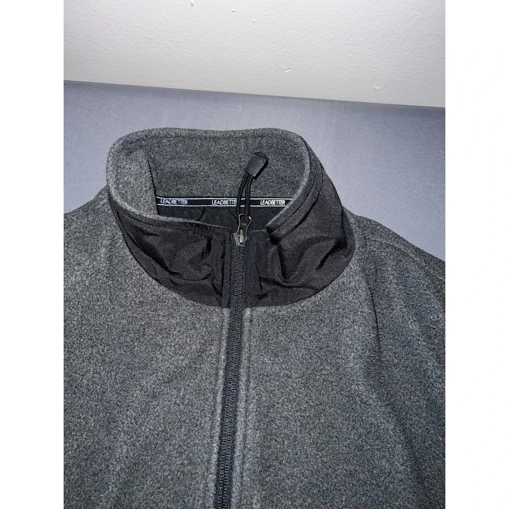 Jos. A. Bank Fleece Vest Mens Large Grey Excellent Leadbetter Golf Full Zip
